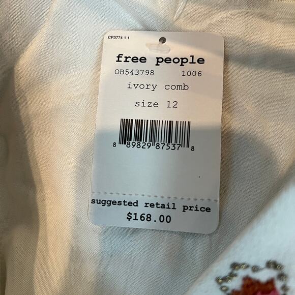 NEW! Free People Peasant Dress Scoop Neck Bell Sleeve Boho - 12 - Picture 6 of 6